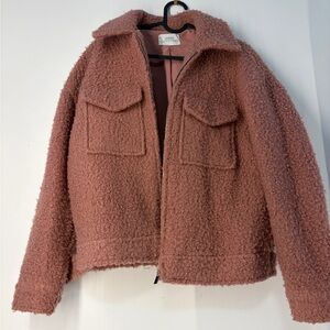 Urban Outfitters Dusty Rose Teddy Jacket